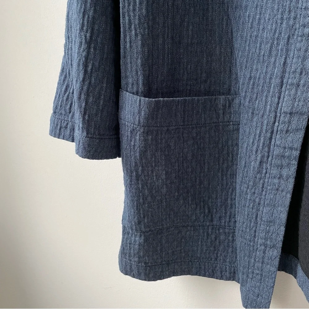 Eileen Fisher Cotton Linen Denim Jacket Size SP - Picture 3 of 7